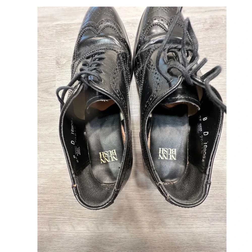 Nunn Bush Black Leather Wingtip‎ Brogue Oxford Dress Shoes Mens Size 8D